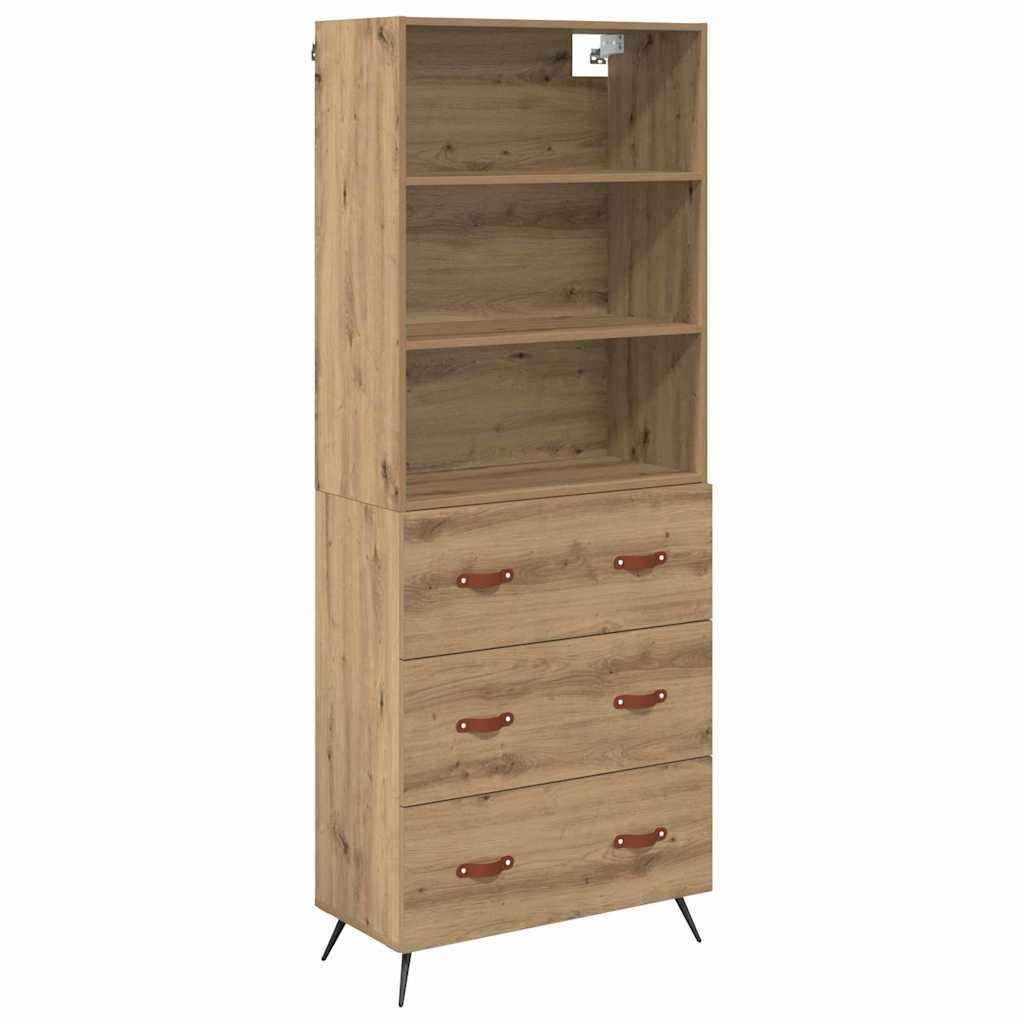 vidaXL Highboard z szufladą Dąb rzemieślniczy 69,5 x 34 x 180 cm