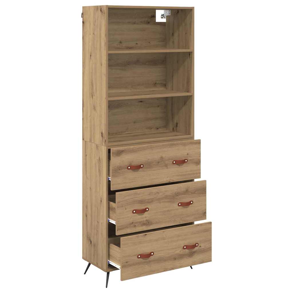 vidaXL Highboard z szufladą Dąb rzemieślniczy 69,5 x 34 x 180 cm
