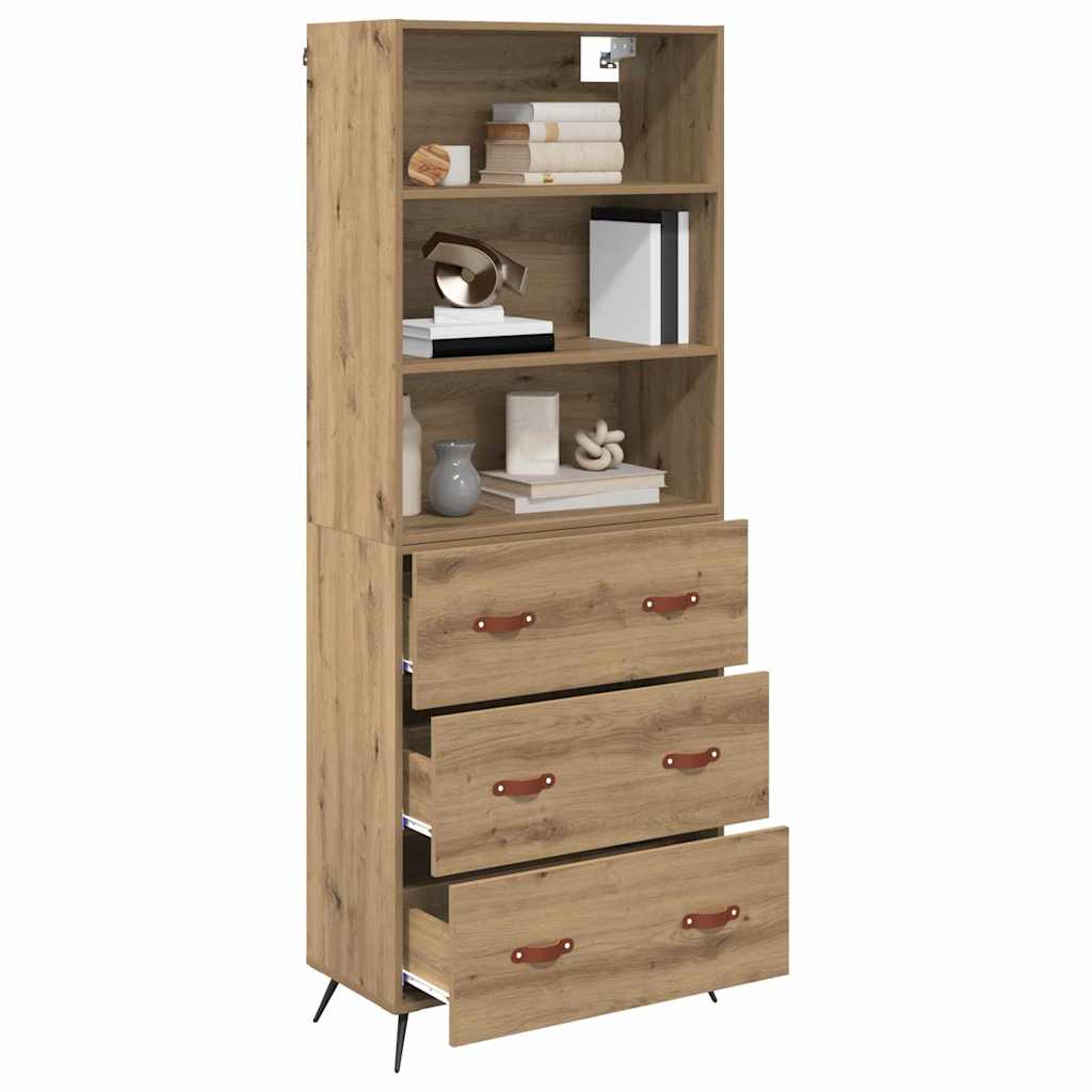 vidaXL Highboard z szufladą Dąb rzemieślniczy 69,5 x 34 x 180 cm