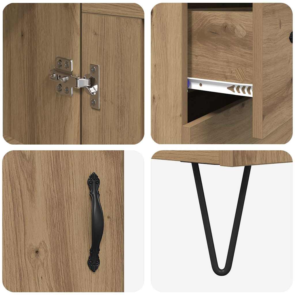 vidaXL Highboard Dąb rzemieślniczy 69,5 x 34 x 180 cm