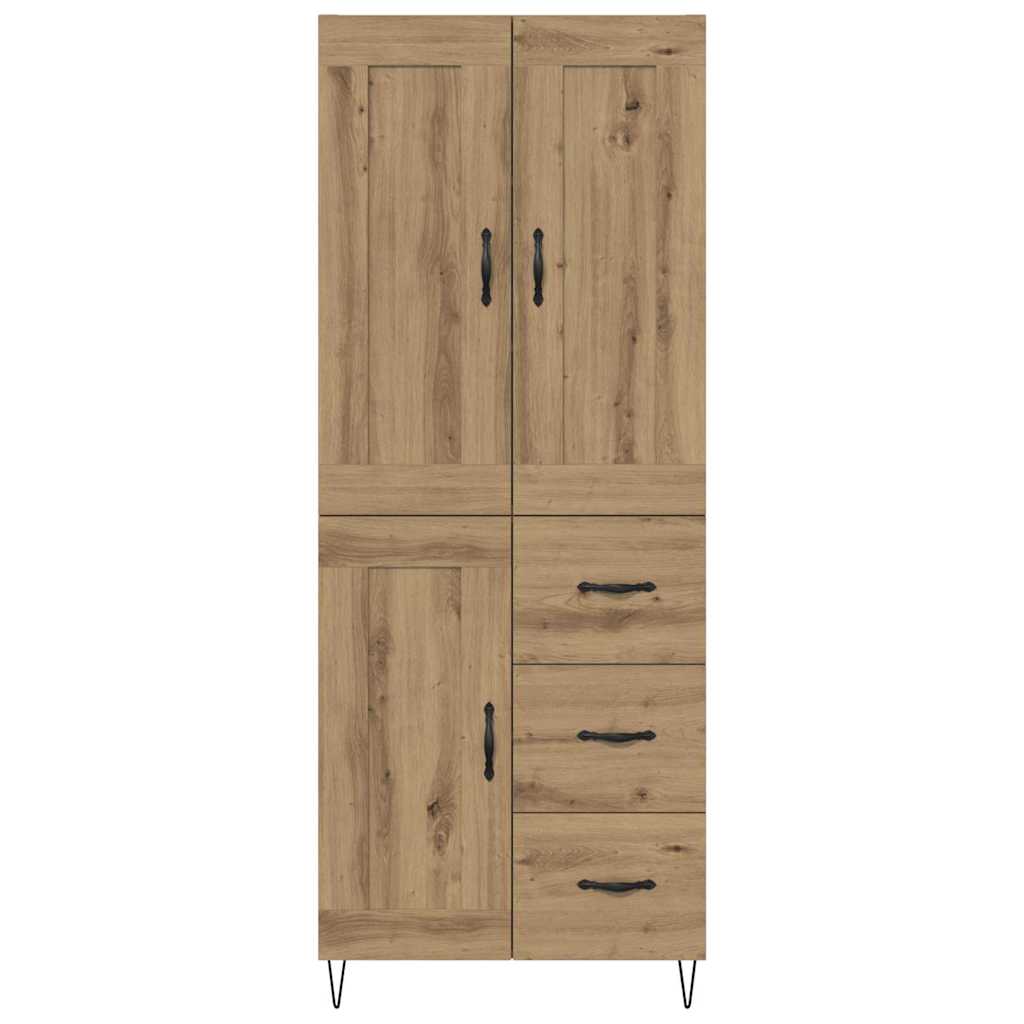 vidaXL Highboard Dąb rzemieślniczy 69,5 x 34 x 180 cm