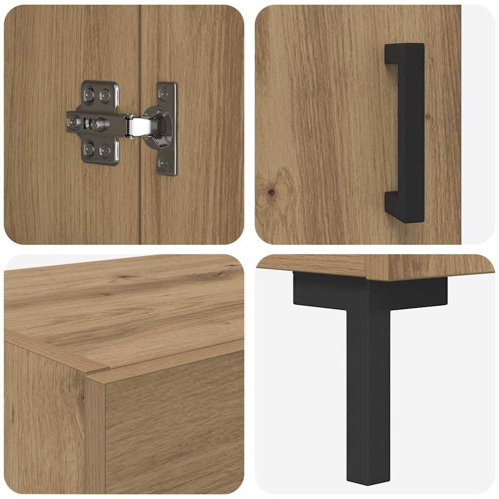 vidaXL Highboard 2 szt. Dąb rzemieślniczy 69,5 x 34 x 180 cm