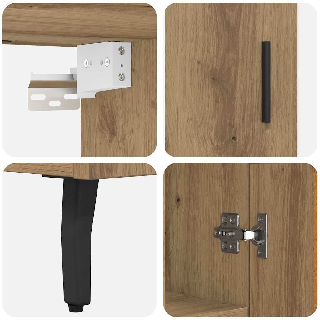 vidaXL Highboard 2 pcs Dąb rzemieślniczy 69,5 x 34 x 180 cm