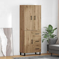 vidaXL Highboard z szufladą 2 pcs Dąb rzemieślniczy 69,5 x 34 x 180 cm