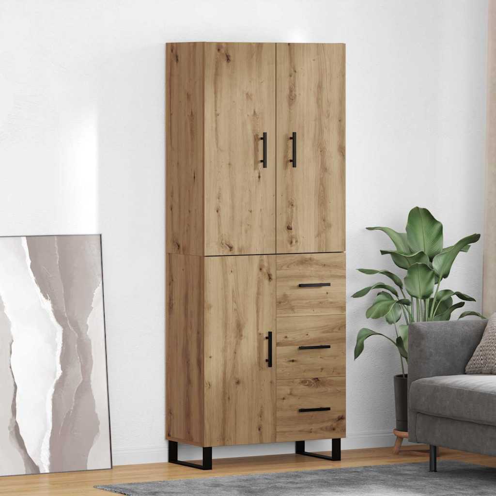 vidaXL Highboard z szufladą 2 pcs Dąb rzemieślniczy 69,5 x 34 x 180 cm
