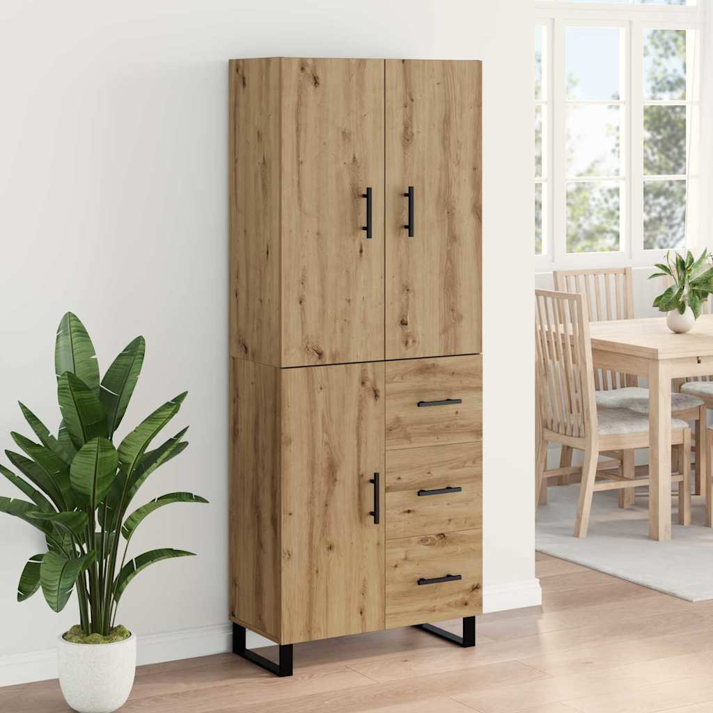 vidaXL Highboard z szufladą 2 pcs Dąb rzemieślniczy 69,5 x 34 x 180 cm