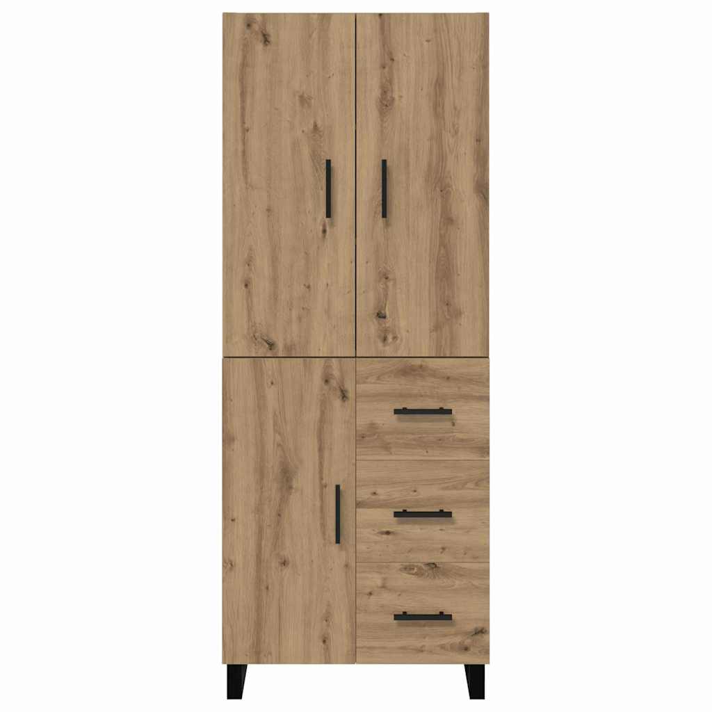 vidaXL Highboard z szufladą 2 pcs Dąb rzemieślniczy 69,5 x 34 x 180 cm