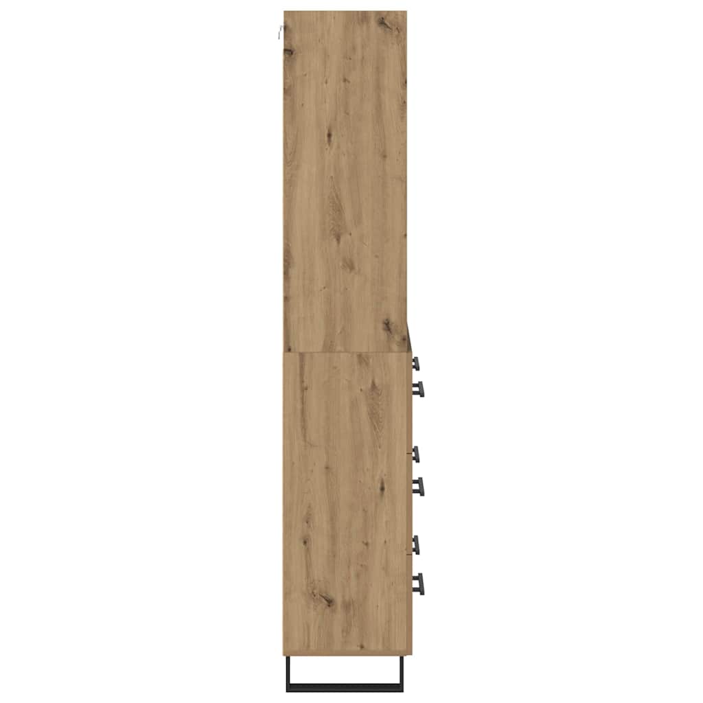 vidaXL Highboard z szufladą 2 pcs Dąb rzemieślniczy 69,5 x 34 x 180 cm