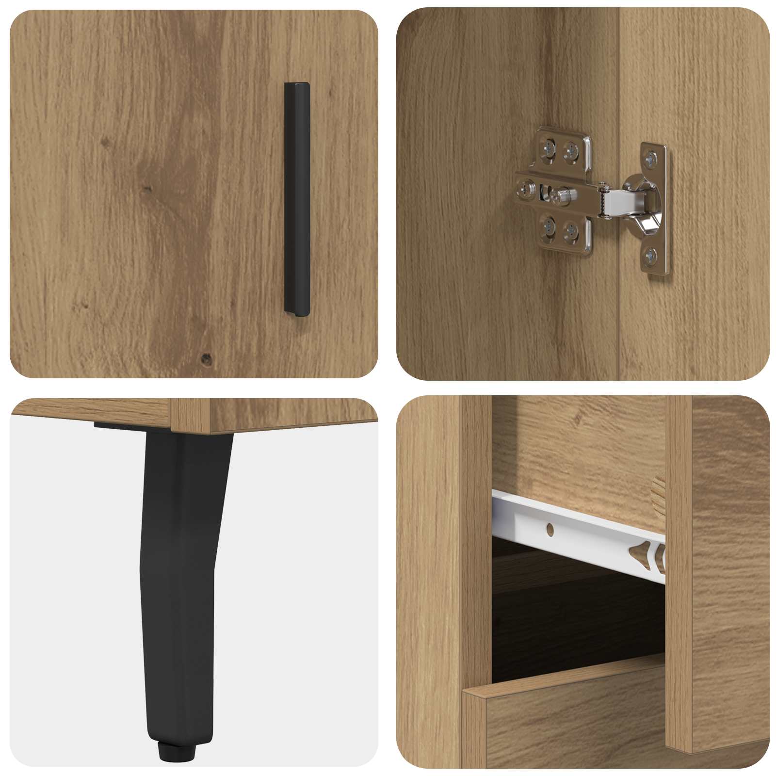 vidaXL Highboard 2 pcs Dąb rzemieślniczy 69,5 x 34 x 180 cm