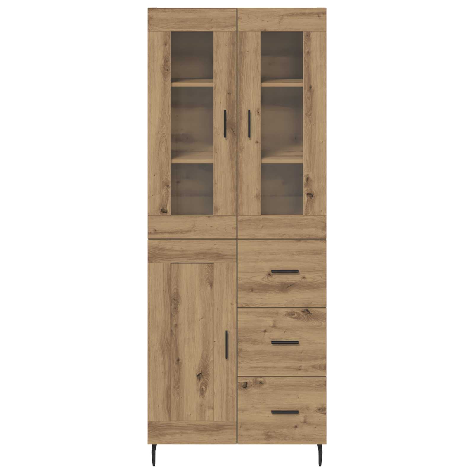vidaXL Highboard 2 pcs Dąb rzemieślniczy 69,5 x 34 x 180 cm
