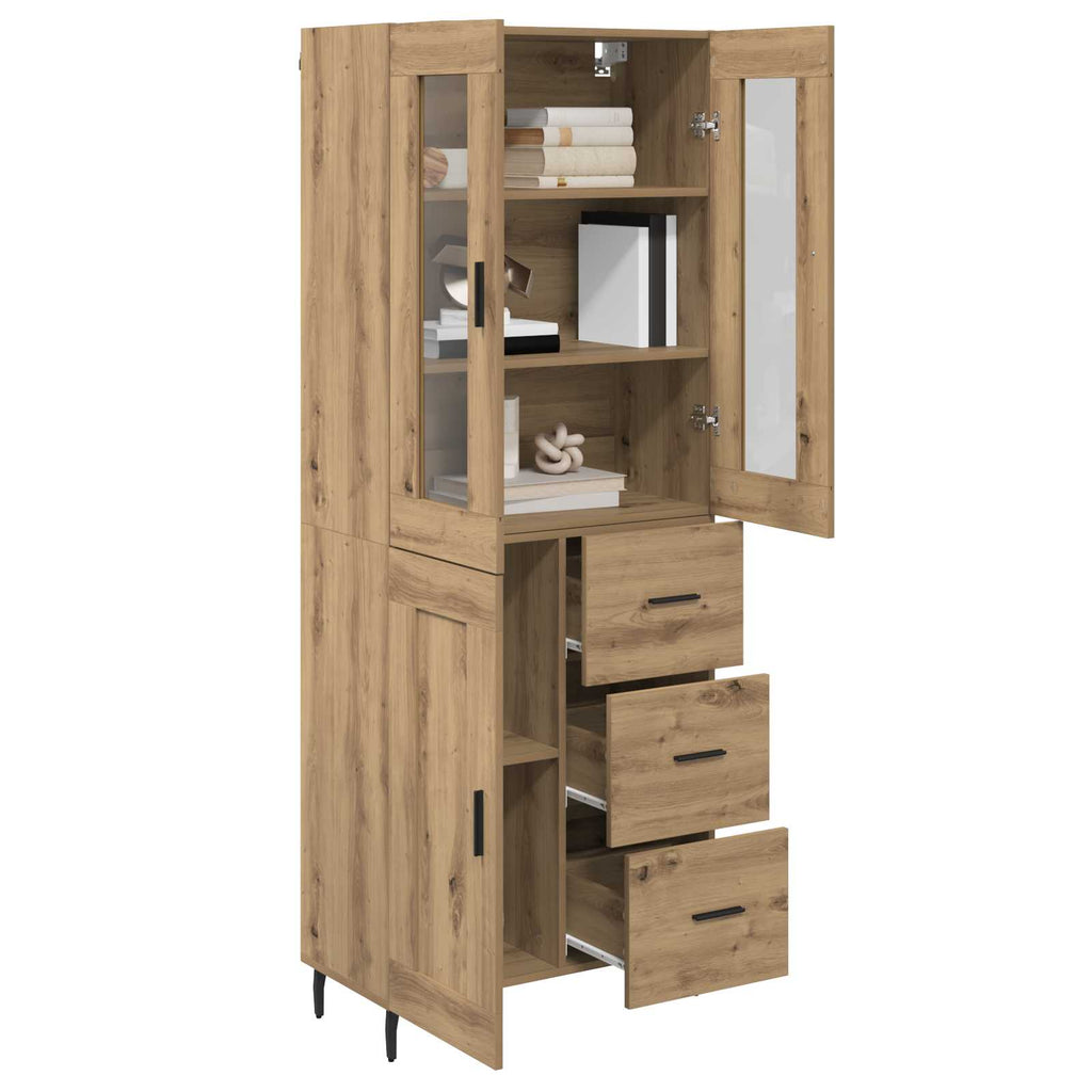 vidaXL Highboard 2 pcs Dąb rzemieślniczy 69,5 x 34 x 180 cm