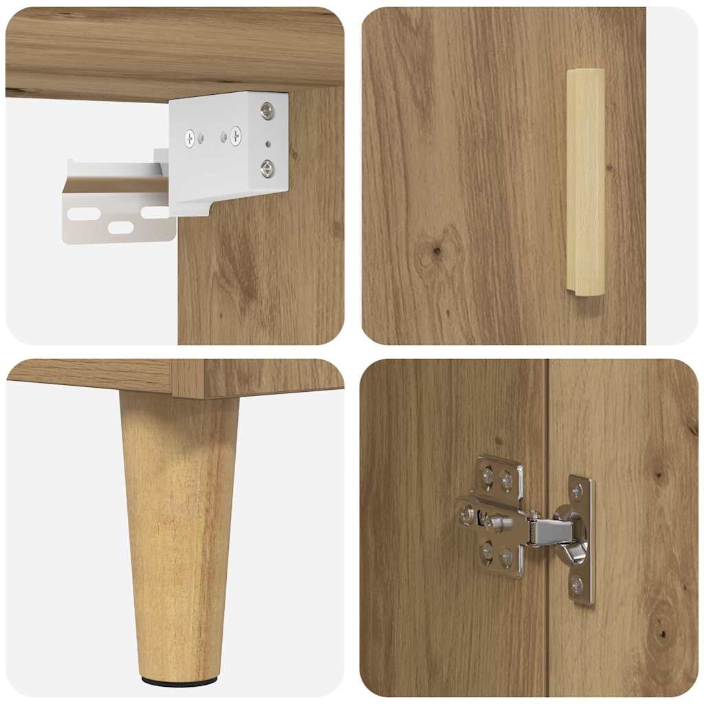vidaXL Highboard Dąb rzemieślniczy 69,5 x 34 x 180 cm