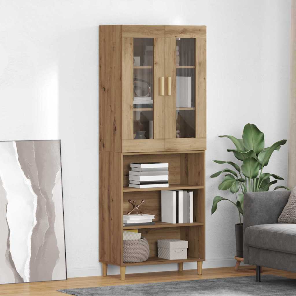 vidaXL Highboard Dąb rzemieślniczy 69,5 x 34 x 180 cm