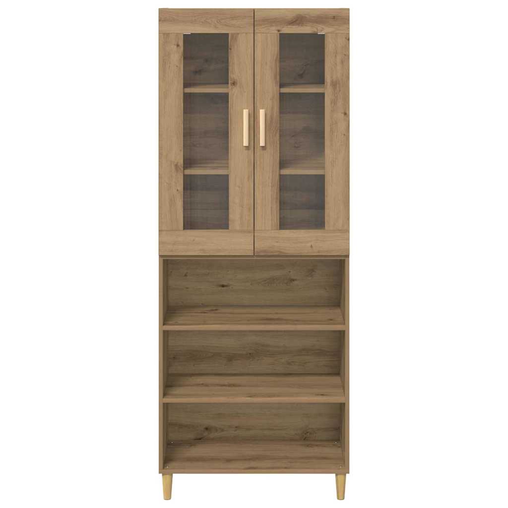 vidaXL Highboard Dąb rzemieślniczy 69,5 x 34 x 180 cm