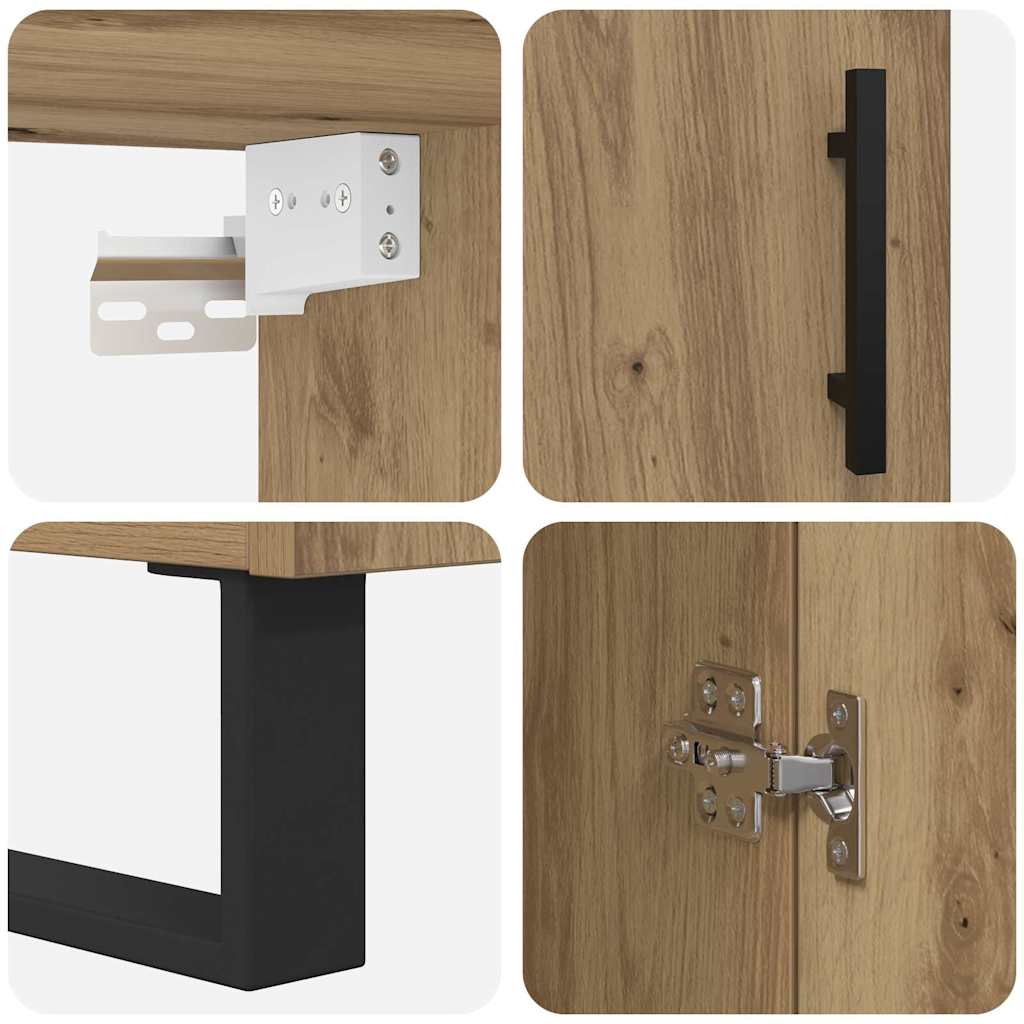 vidaXL Highboard 2 pcs Dąb rzemieślniczy 69,5 x 34 x 180 cm