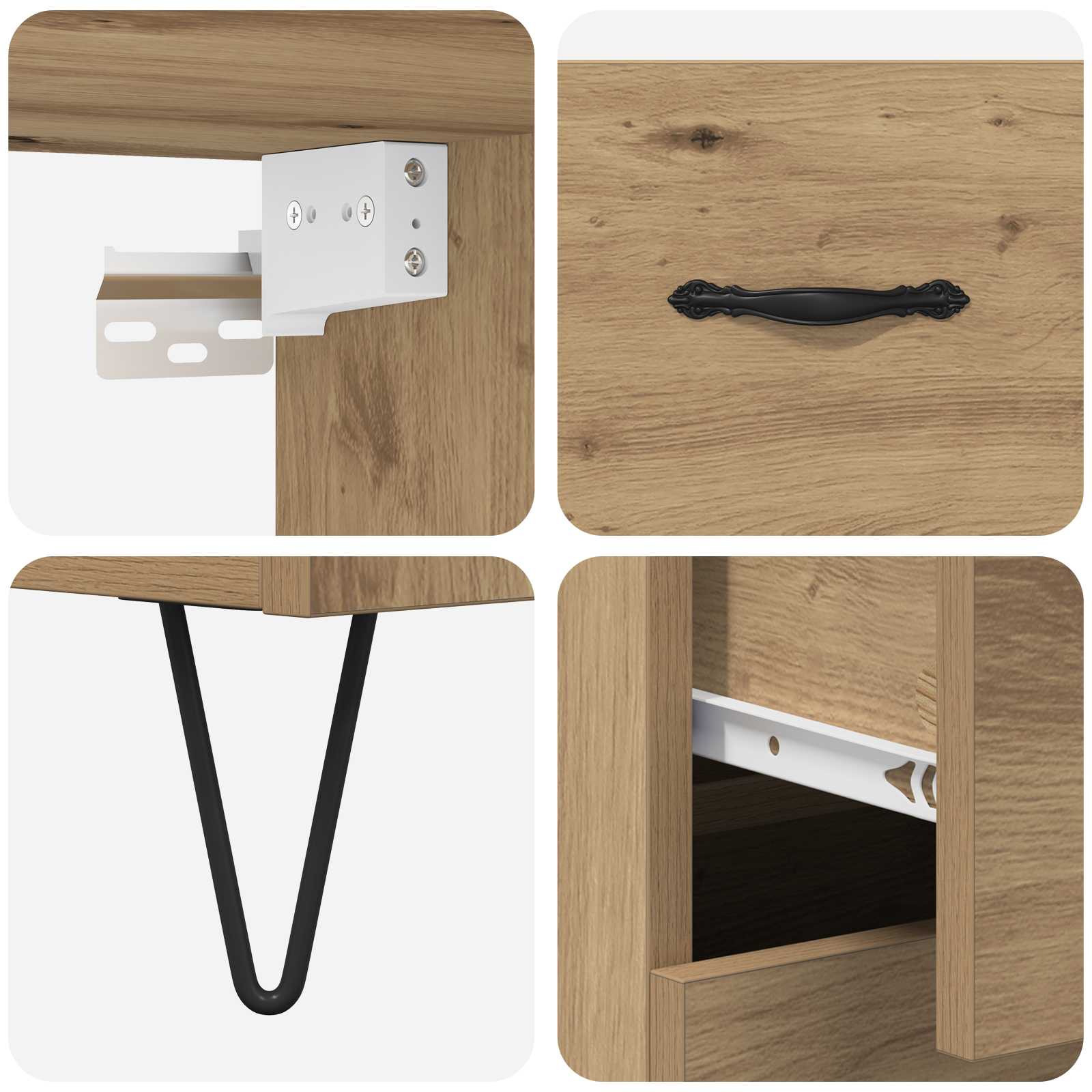vidaXL Highboard 2 pcs Dąb rzemieślniczy Materiał drewnopochodny