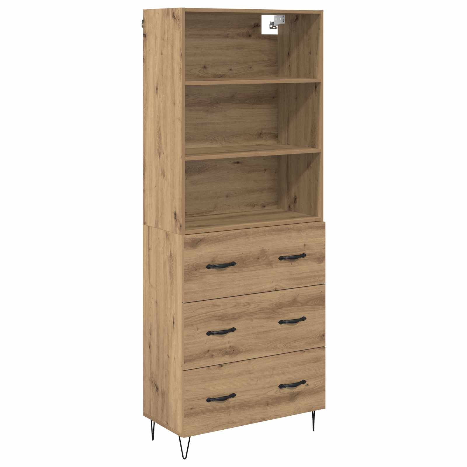 vidaXL Highboard 2 pcs Dąb rzemieślniczy Materiał drewnopochodny