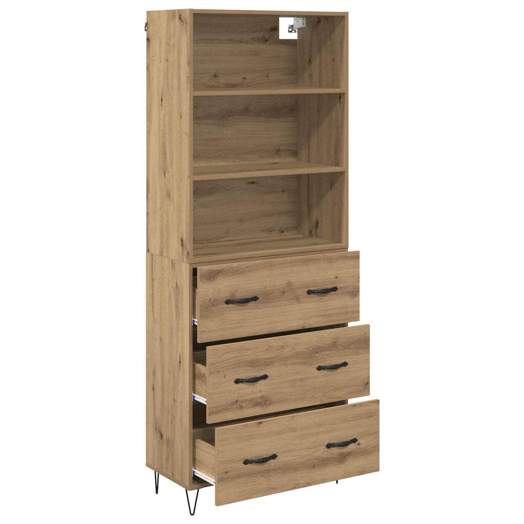 vidaXL Highboard 2 pcs Dąb rzemieślniczy Materiał drewnopochodny