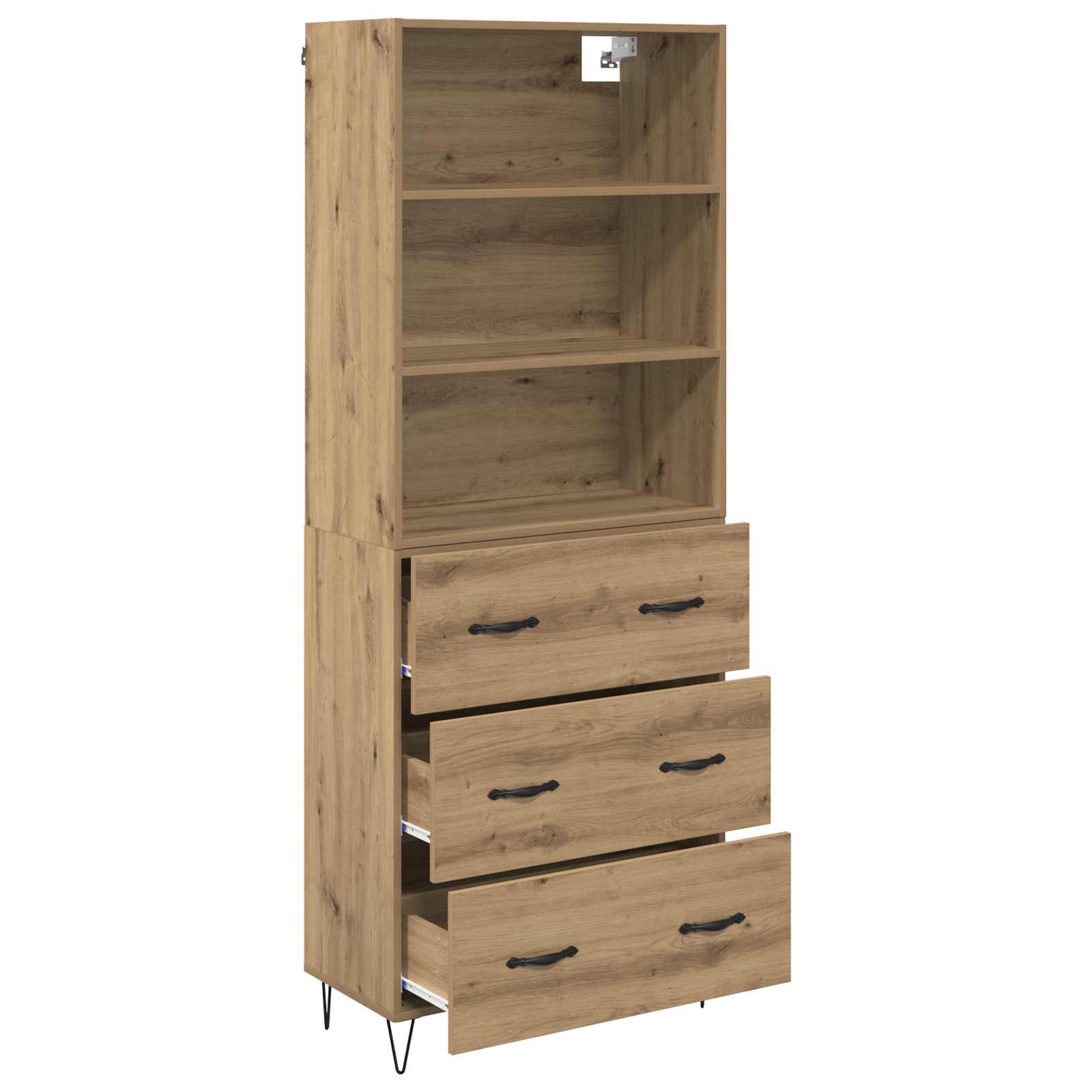 vidaXL Highboard 2 pcs Dąb rzemieślniczy Materiał drewnopochodny