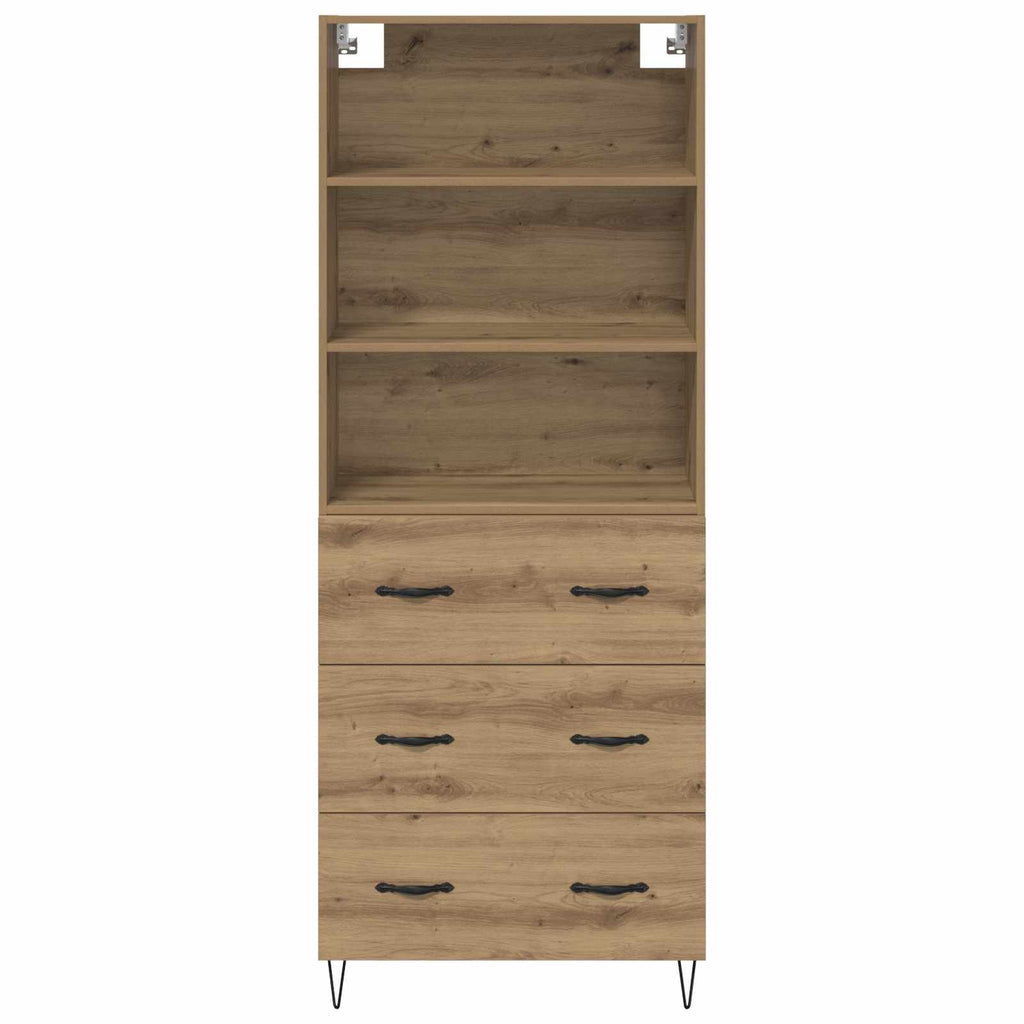 vidaXL Highboard 2 pcs Dąb rzemieślniczy Materiał drewnopochodny