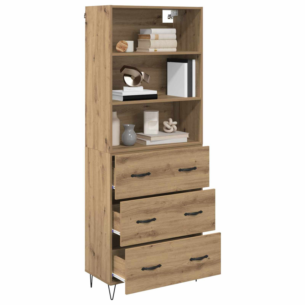 vidaXL Highboard 2 pcs Dąb rzemieślniczy Materiał drewnopochodny