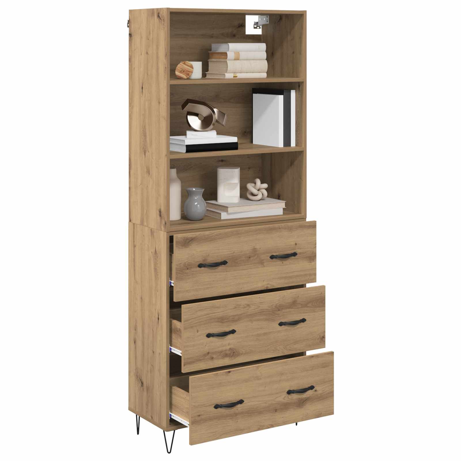 vidaXL Highboard 2 pcs Dąb rzemieślniczy Materiał drewnopochodny