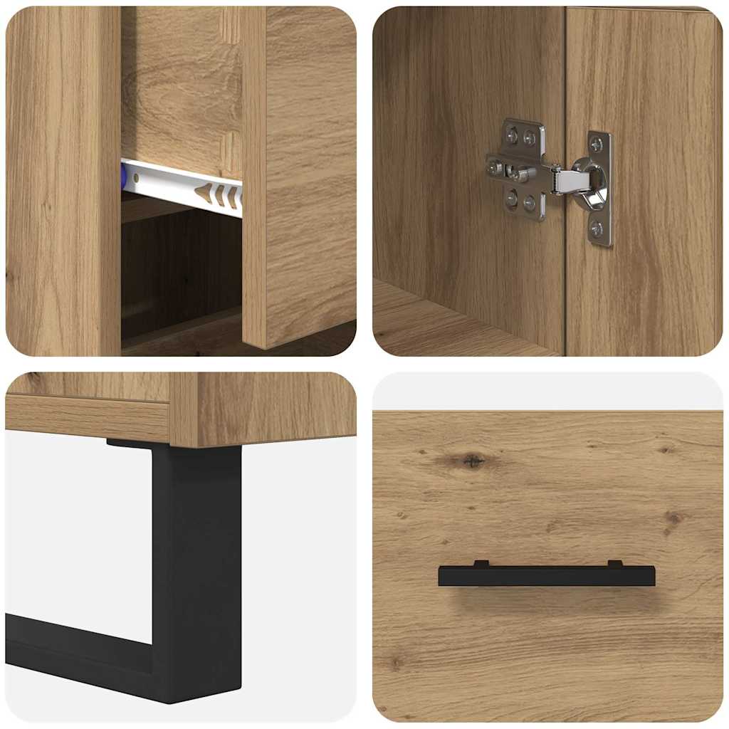 vidaXL Highboard z szufladą Dąb rzemieślniczy 34,5 x 34 x 180 cm
