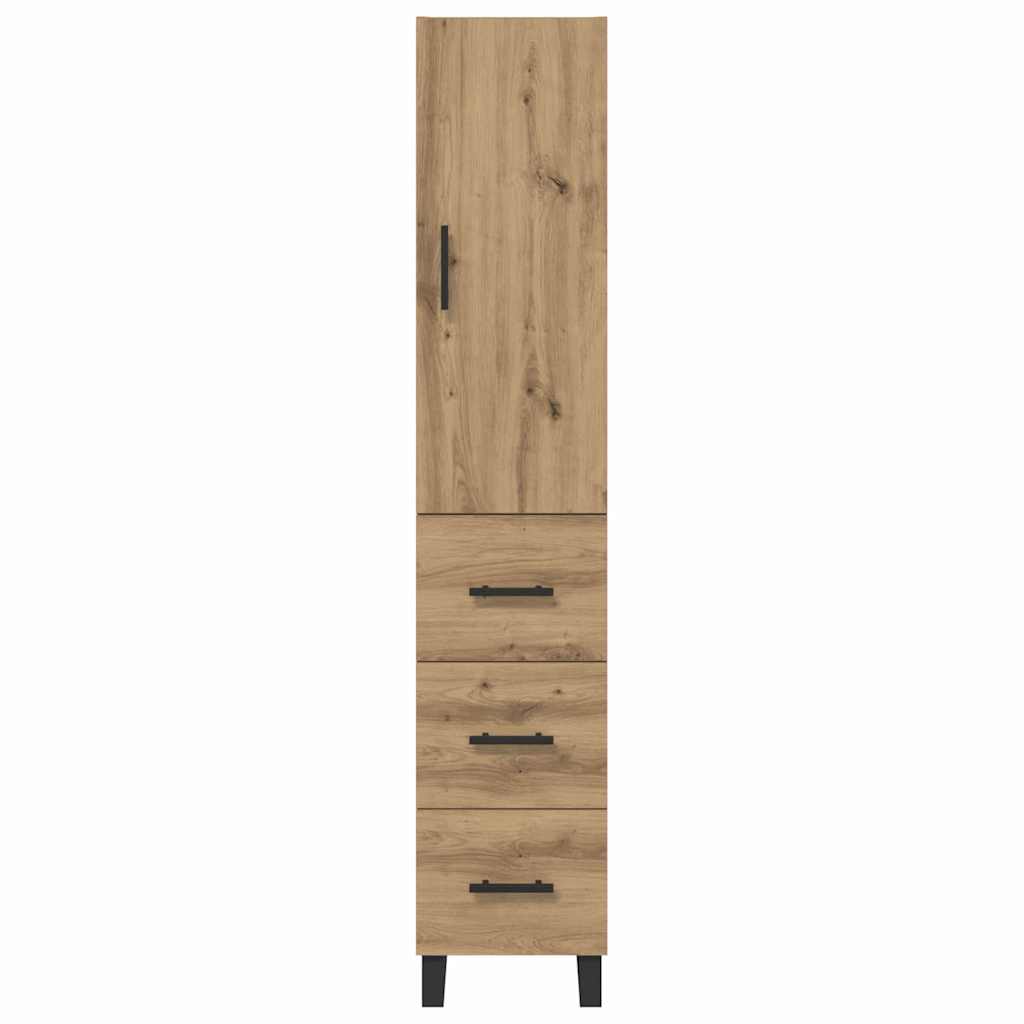 vidaXL Highboard z szufladą Dąb rzemieślniczy 34,5 x 34 x 180 cm