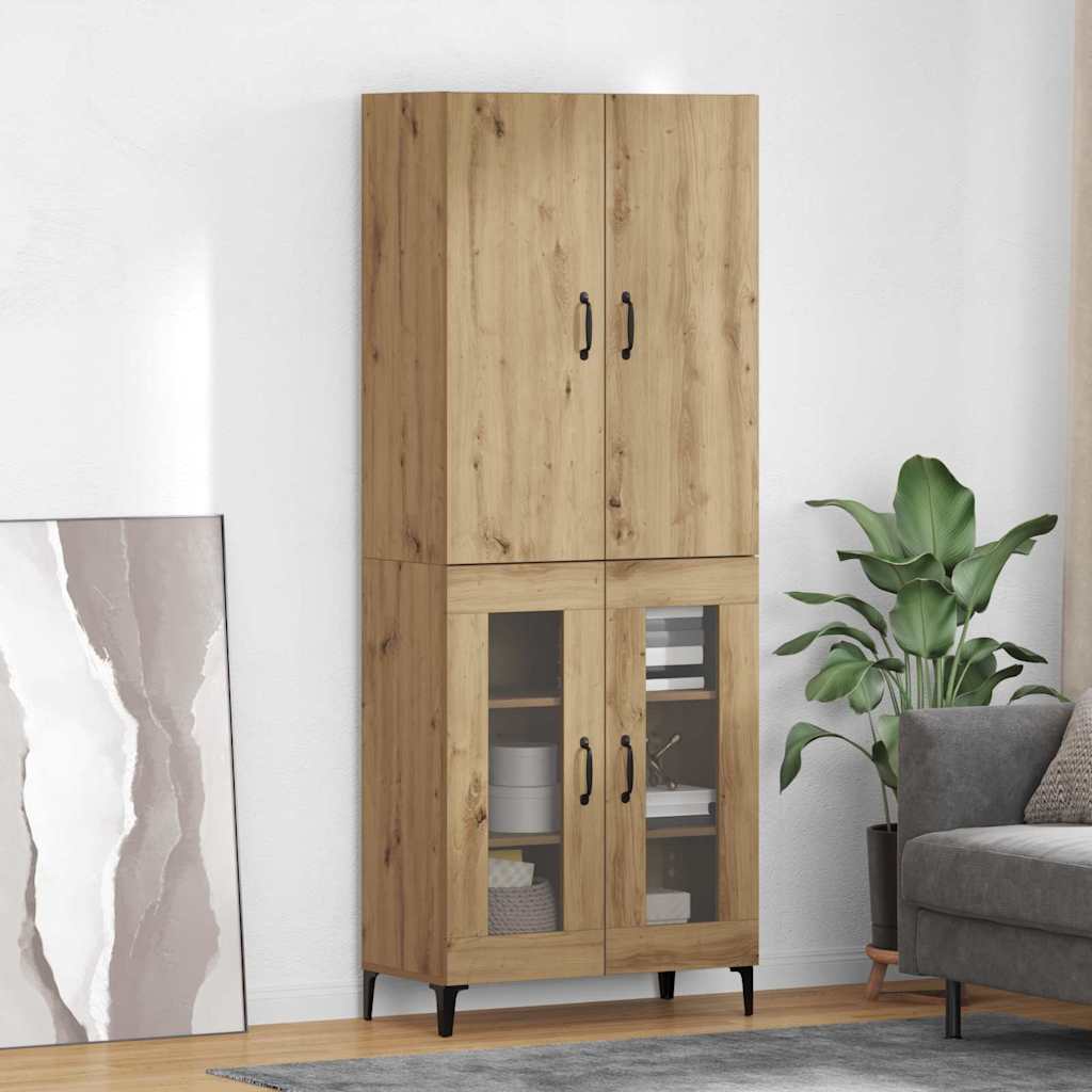 vidaXL Highboard Dąb rzemieślniczy 69,5 x 34 x 180 cm