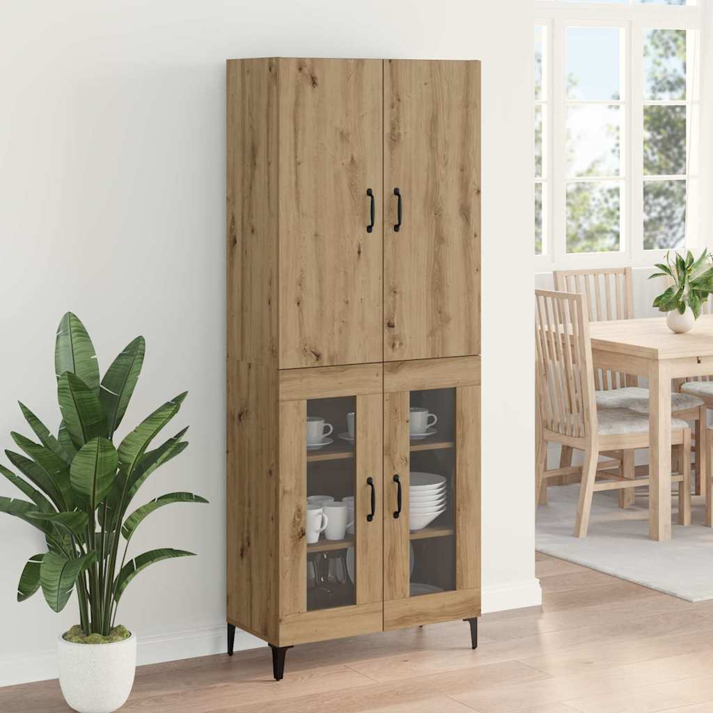 vidaXL Highboard Dąb rzemieślniczy 69,5 x 34 x 180 cm