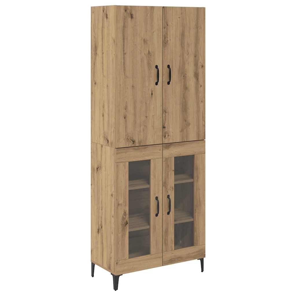vidaXL Highboard Dąb rzemieślniczy 69,5 x 34 x 180 cm