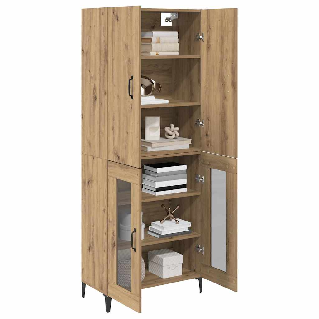 vidaXL Highboard Dąb rzemieślniczy 69,5 x 34 x 180 cm