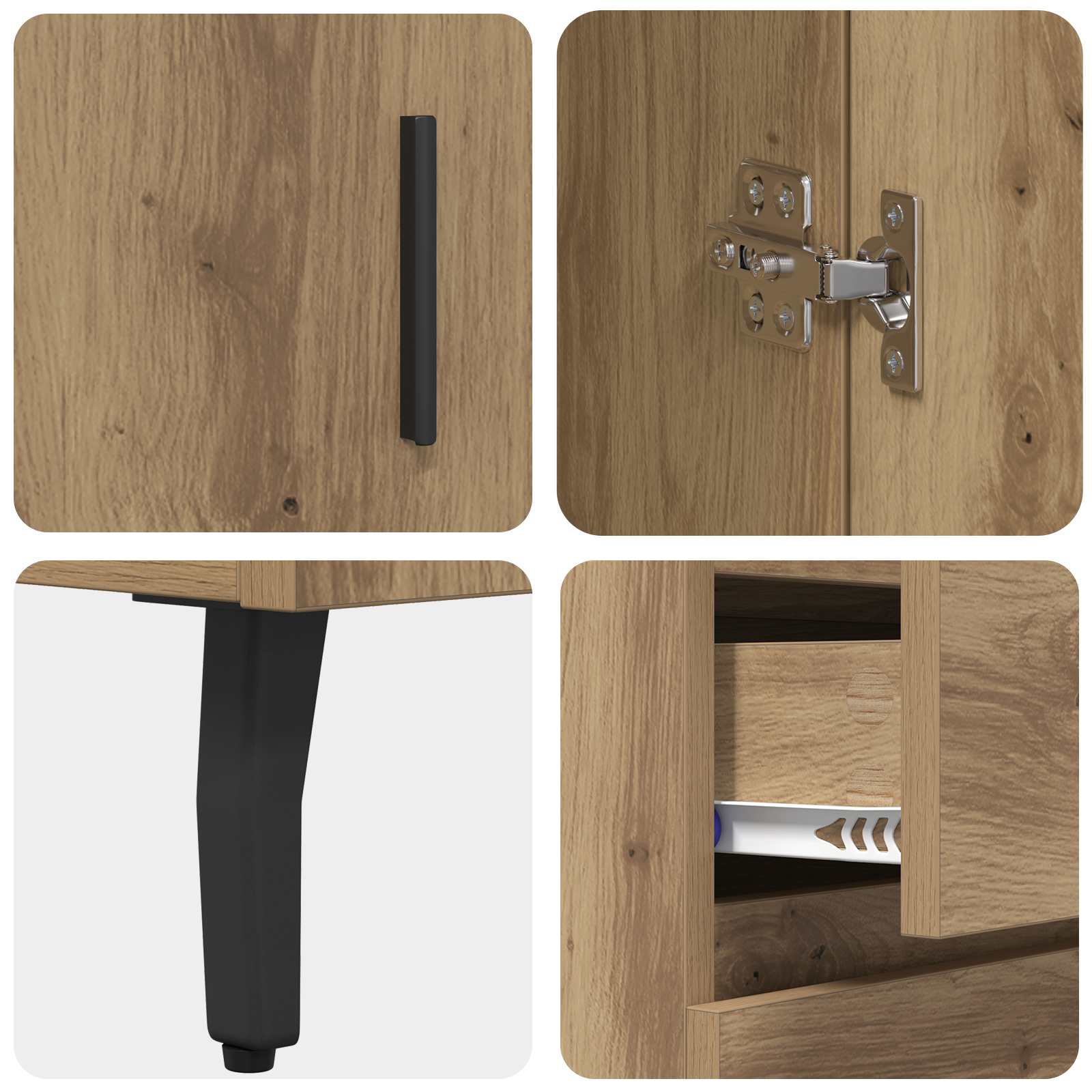 vidaXL Highboard 2 pcs Dąb rzemieślniczy 69,5 x 34 x 180 cm