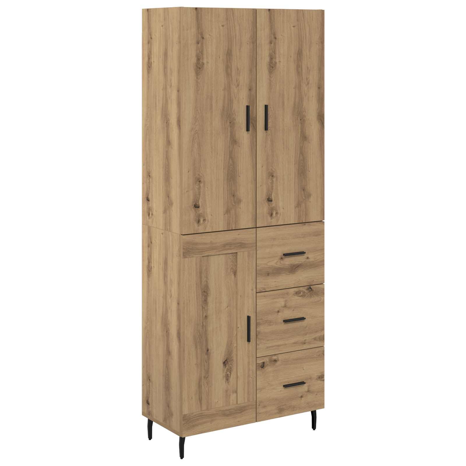 vidaXL Highboard 2 pcs Dąb rzemieślniczy 69,5 x 34 x 180 cm