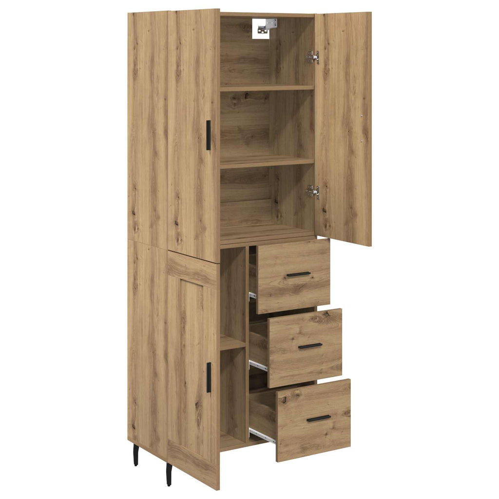 vidaXL Highboard 2 pcs Dąb rzemieślniczy 69,5 x 34 x 180 cm