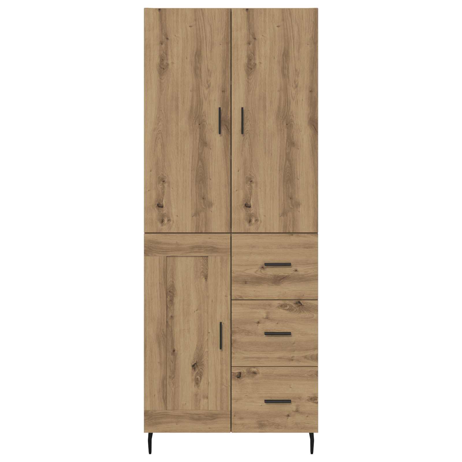 vidaXL Highboard 2 pcs Dąb rzemieślniczy 69,5 x 34 x 180 cm