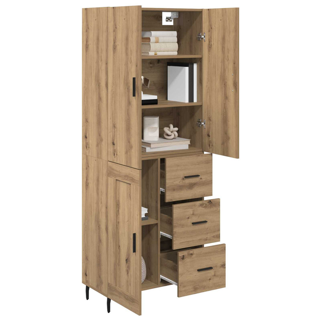 vidaXL Highboard 2 pcs Dąb rzemieślniczy 69,5 x 34 x 180 cm