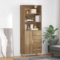 vidaXL Highboard z szufladą Dąb rzemieślniczy 69,5 x 32,5 x 180 cm