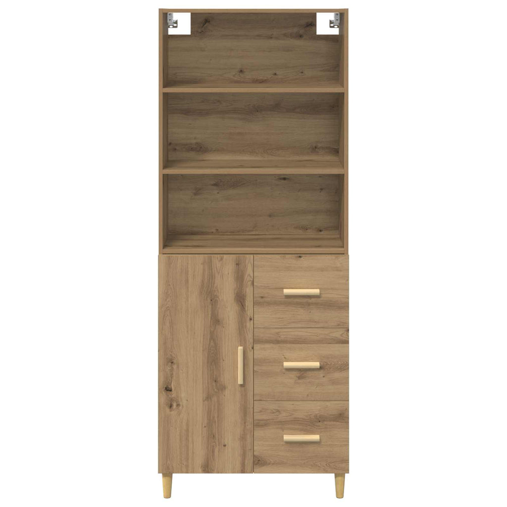 vidaXL Highboard z szufladą Dąb rzemieślniczy 69,5 x 32,5 x 180 cm