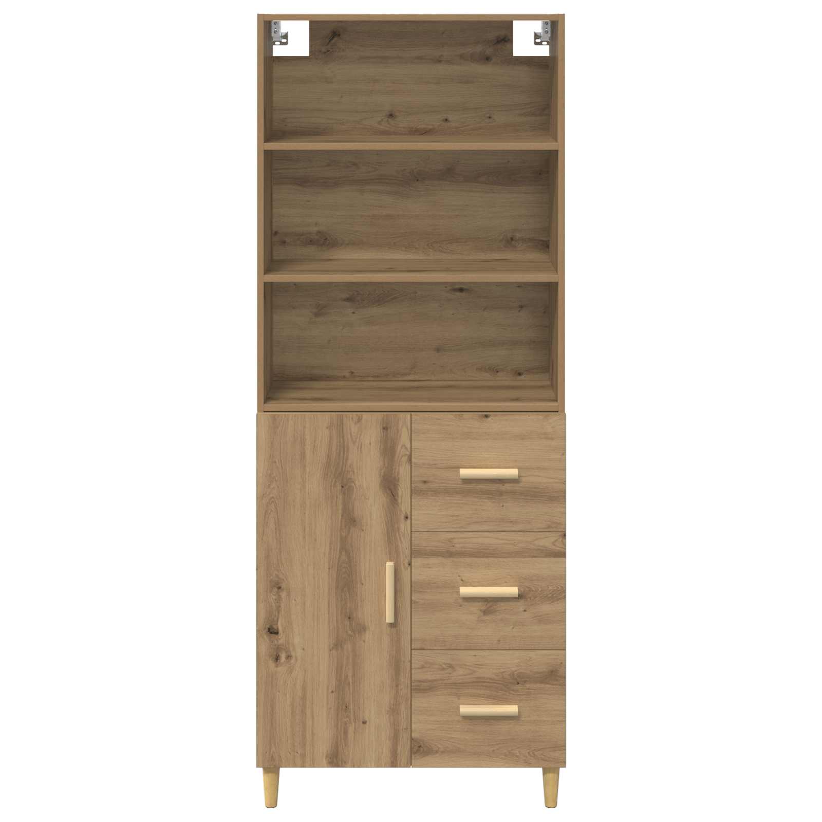 vidaXL Highboard z szufladą Dąb rzemieślniczy 69,5 x 32,5 x 180 cm