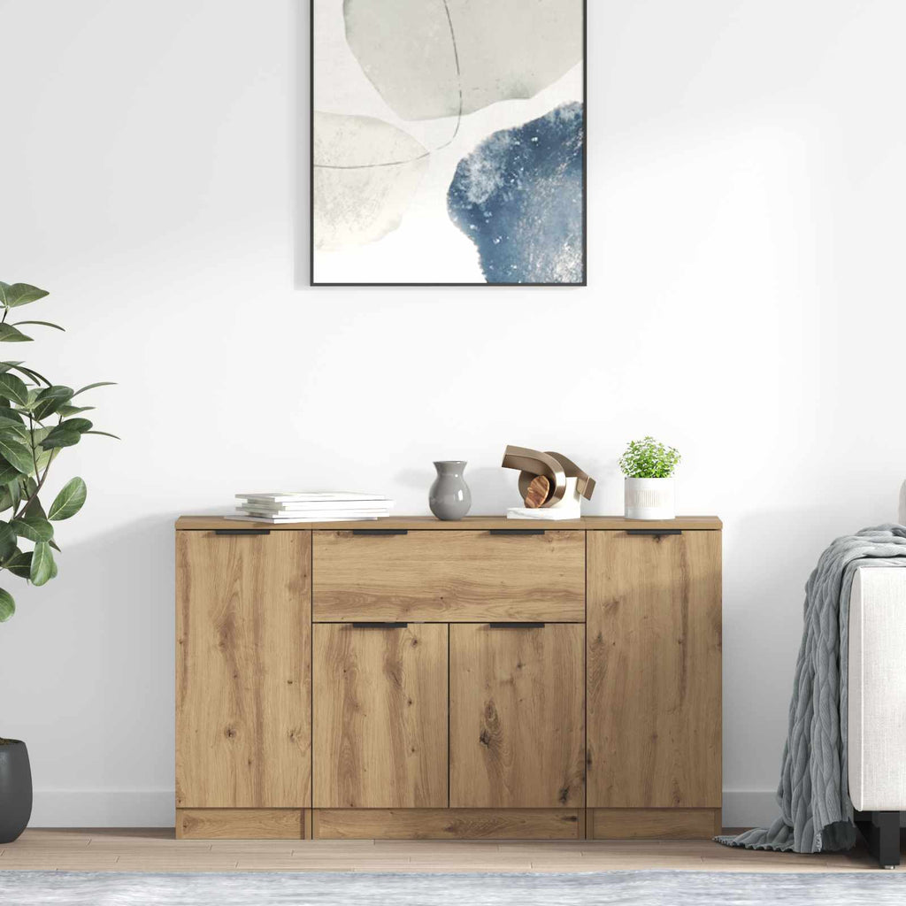 vidaXL Bufet 3 szt. Dąb rzemieślniczy 120 x 30 x 70 cm