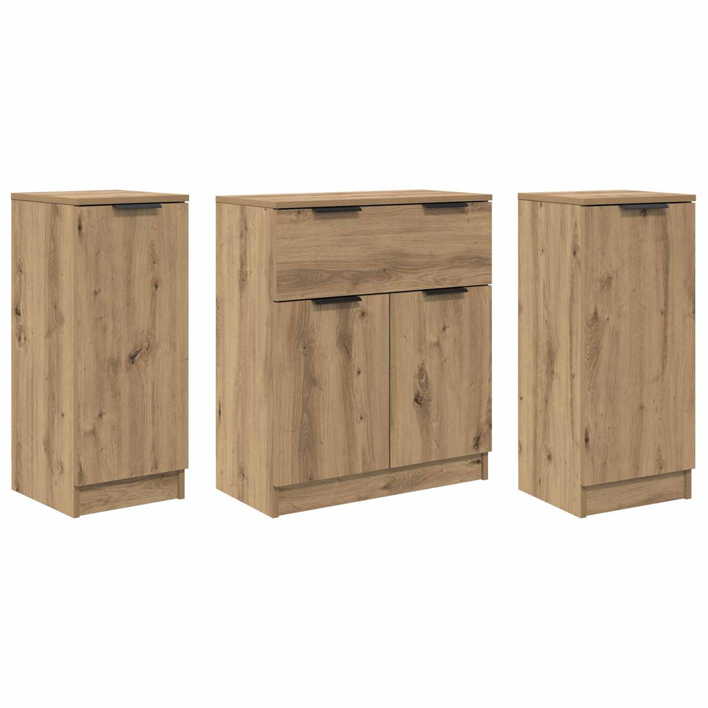 vidaXL Bufet 3 szt. Dąb rzemieślniczy 120 x 30 x 70 cm