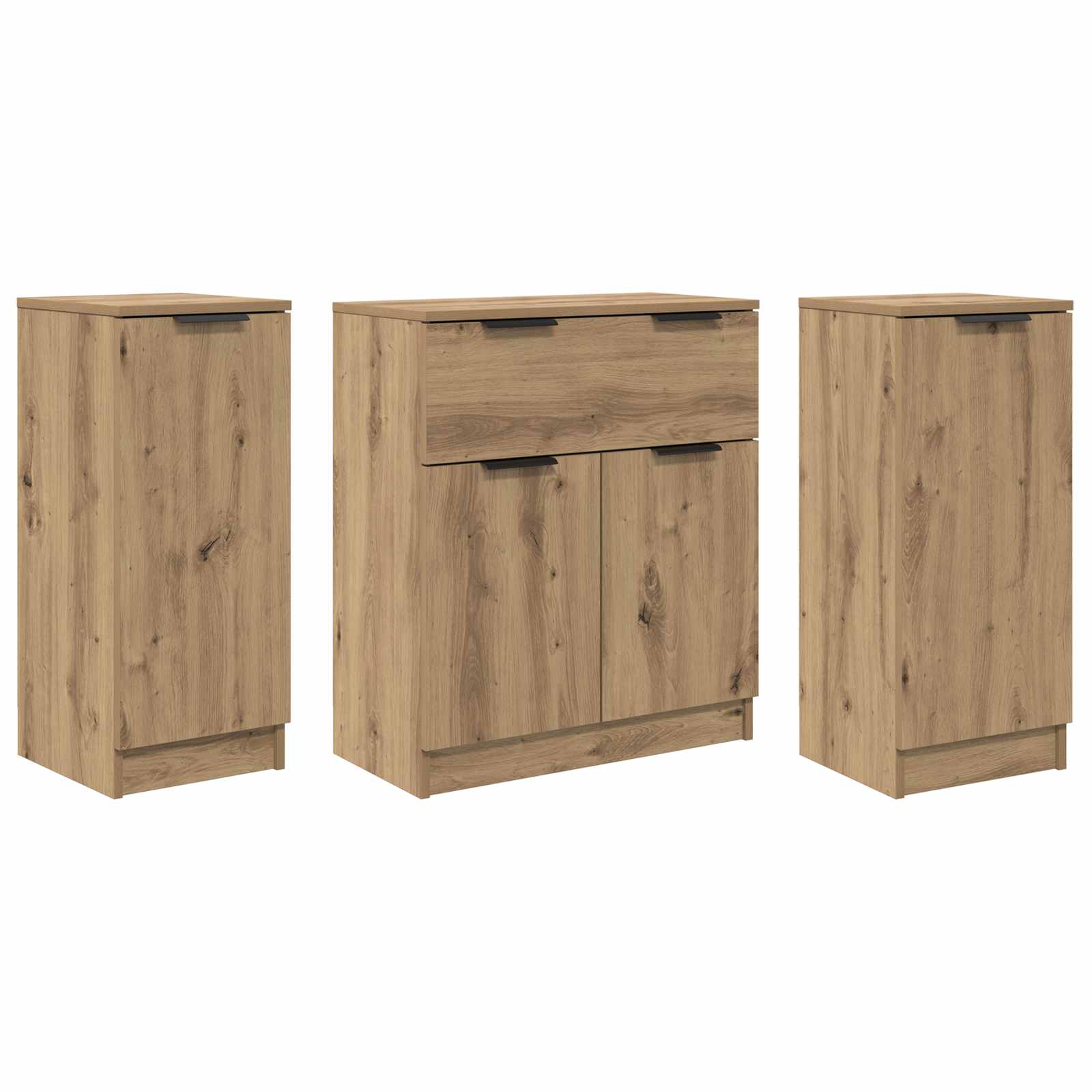 vidaXL Bufet 3 szt. Dąb rzemieślniczy 120 x 30 x 70 cm
