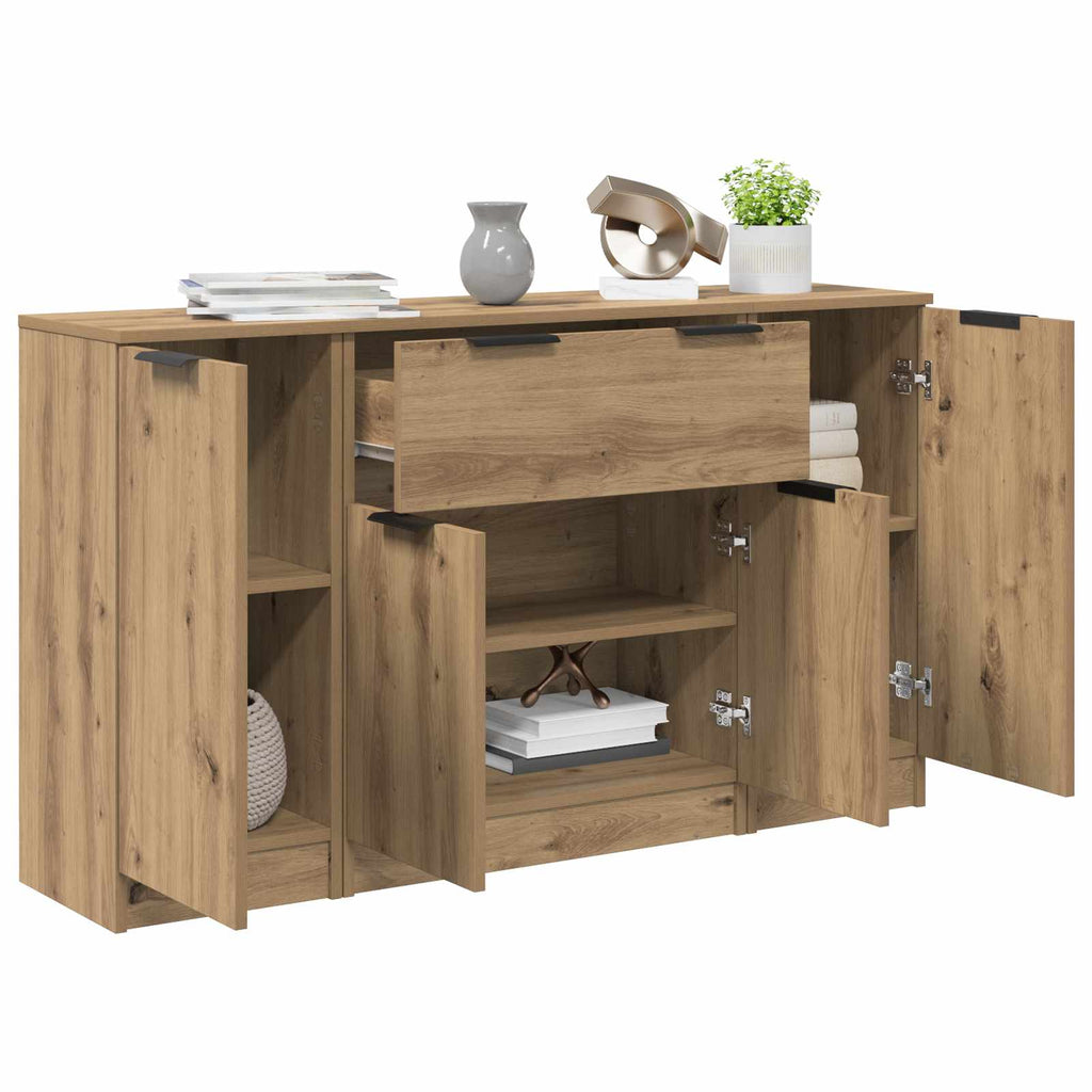 vidaXL Bufet 3 szt. Dąb rzemieślniczy 120 x 30 x 70 cm
