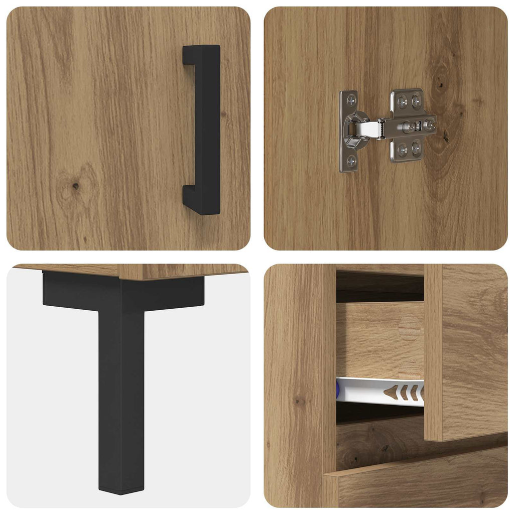 vidaXL Highboard z szufladą Dąb rzemieślniczy 69,5 x 34 x 180 cm