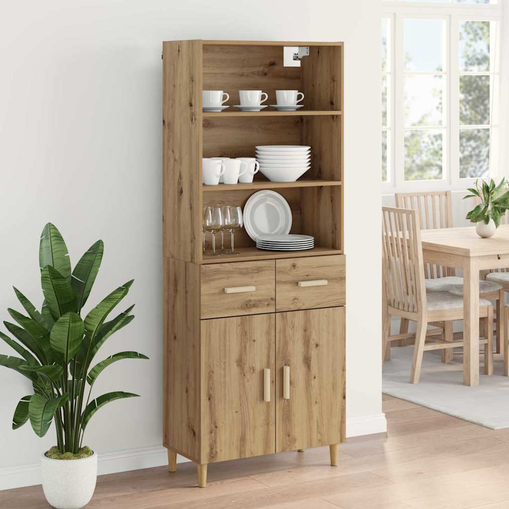 vidaXL Highboard z szufladą Dąb rzemieślniczy 69,5 x 34 x 180 cm