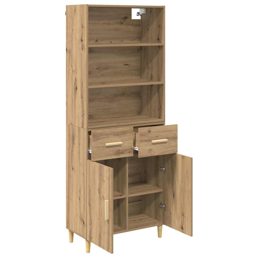 vidaXL Highboard Dąb rzemieślniczy 69,5 x 34 x 180 cm