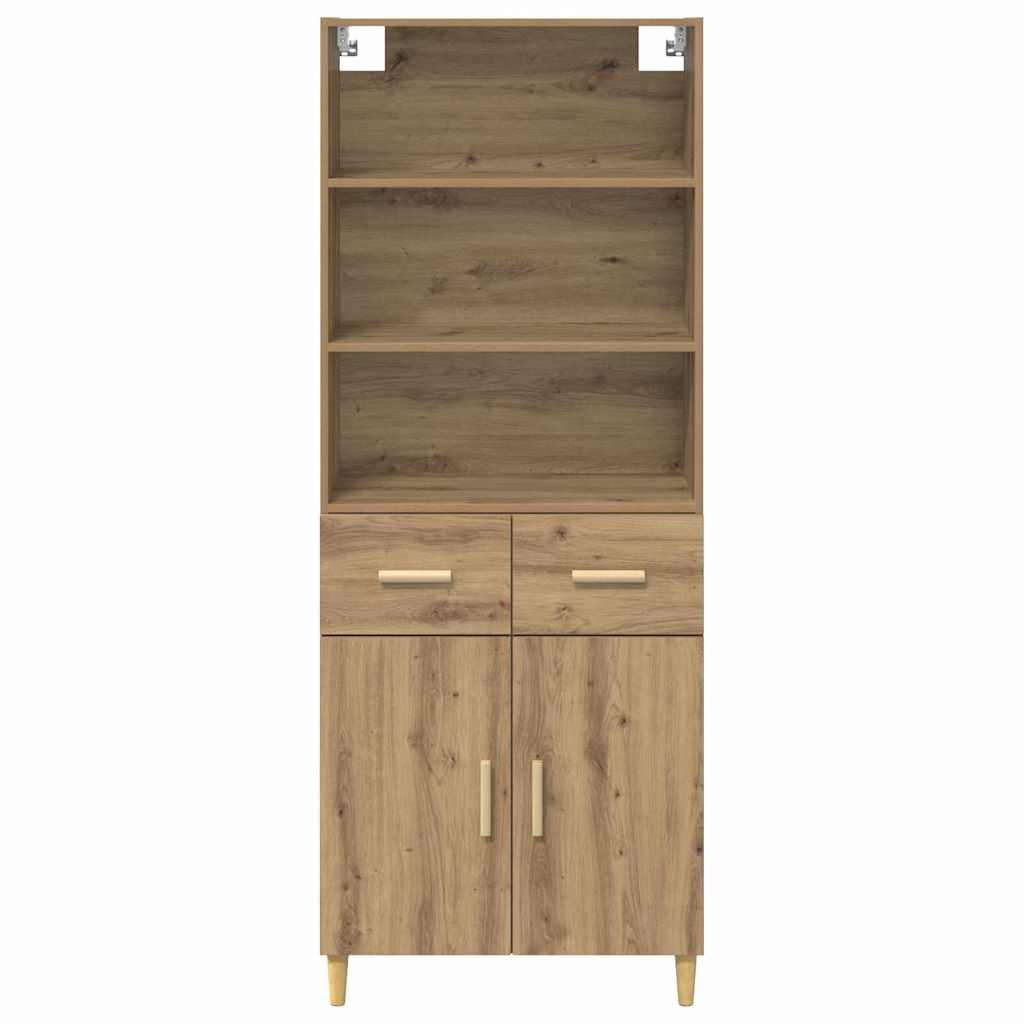 vidaXL Highboard z szufladą Dąb rzemieślniczy 69,5 x 34 x 180 cm