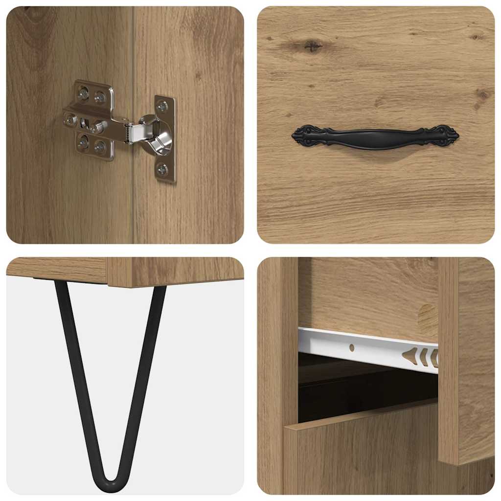 vidaXL Highboard Dąb rzemieślniczy 69,5 x 34 x 180 cm