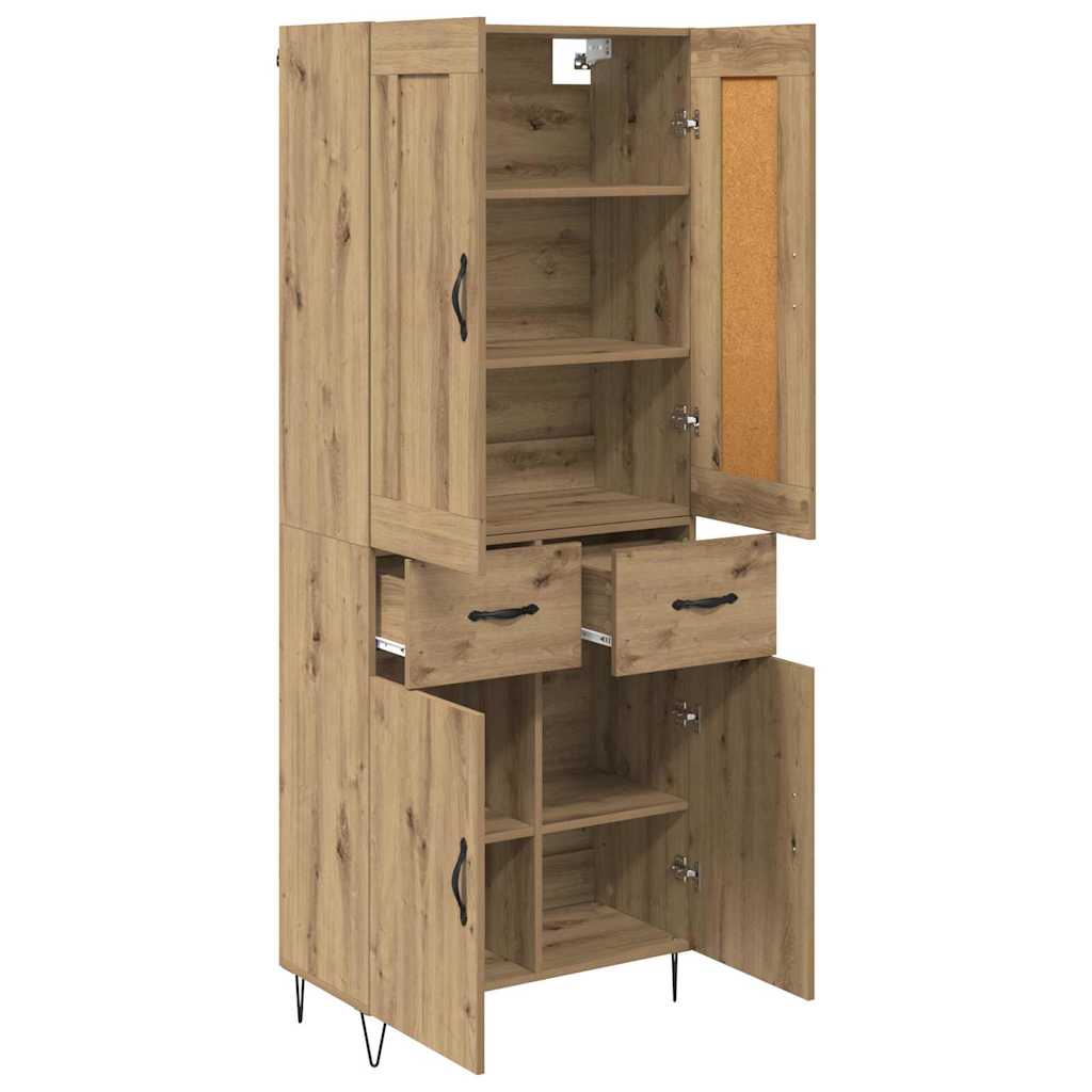 vidaXL Highboard Dąb rzemieślniczy 69,5 x 34 x 180 cm